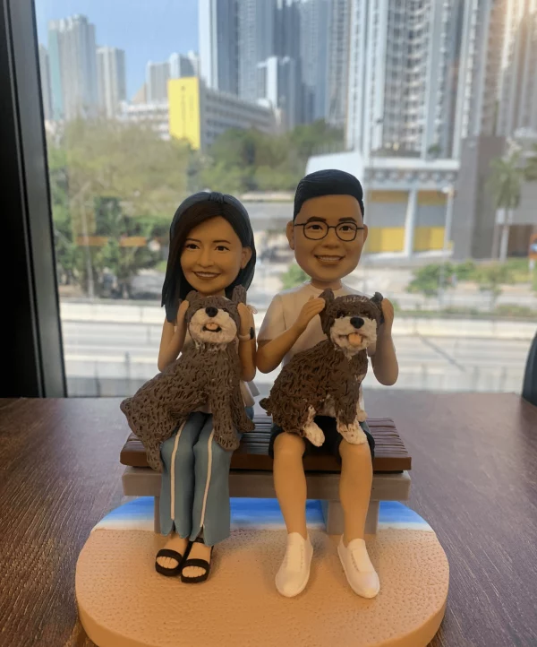 情侶公仔 couple and dogs figure 送情侶禮物 , 狗狗公仔訂做