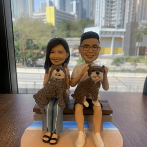 情侶公仔 couple and dogs figure 送情侶禮物 , 狗狗公仔訂做