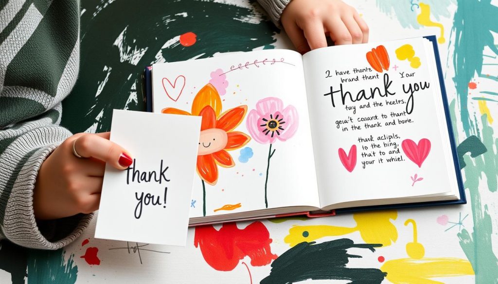 手工製作感謝卡與回憶冊，記錄班上同學的感謝話語