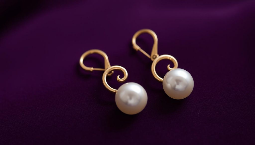 Mateo Pearl Curl Gold Earrings Mateo Pearl Curl Gold Earrings