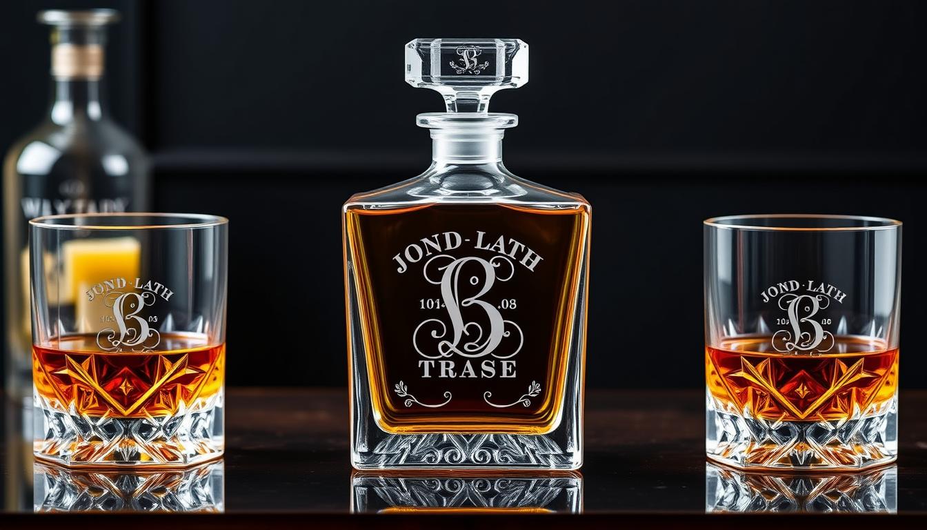 personalized whiskey decanter set for boss