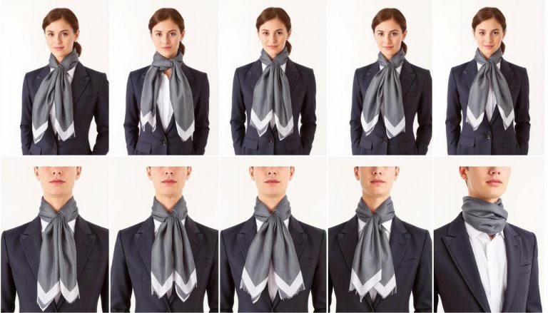 短領巾絲巾綁法
