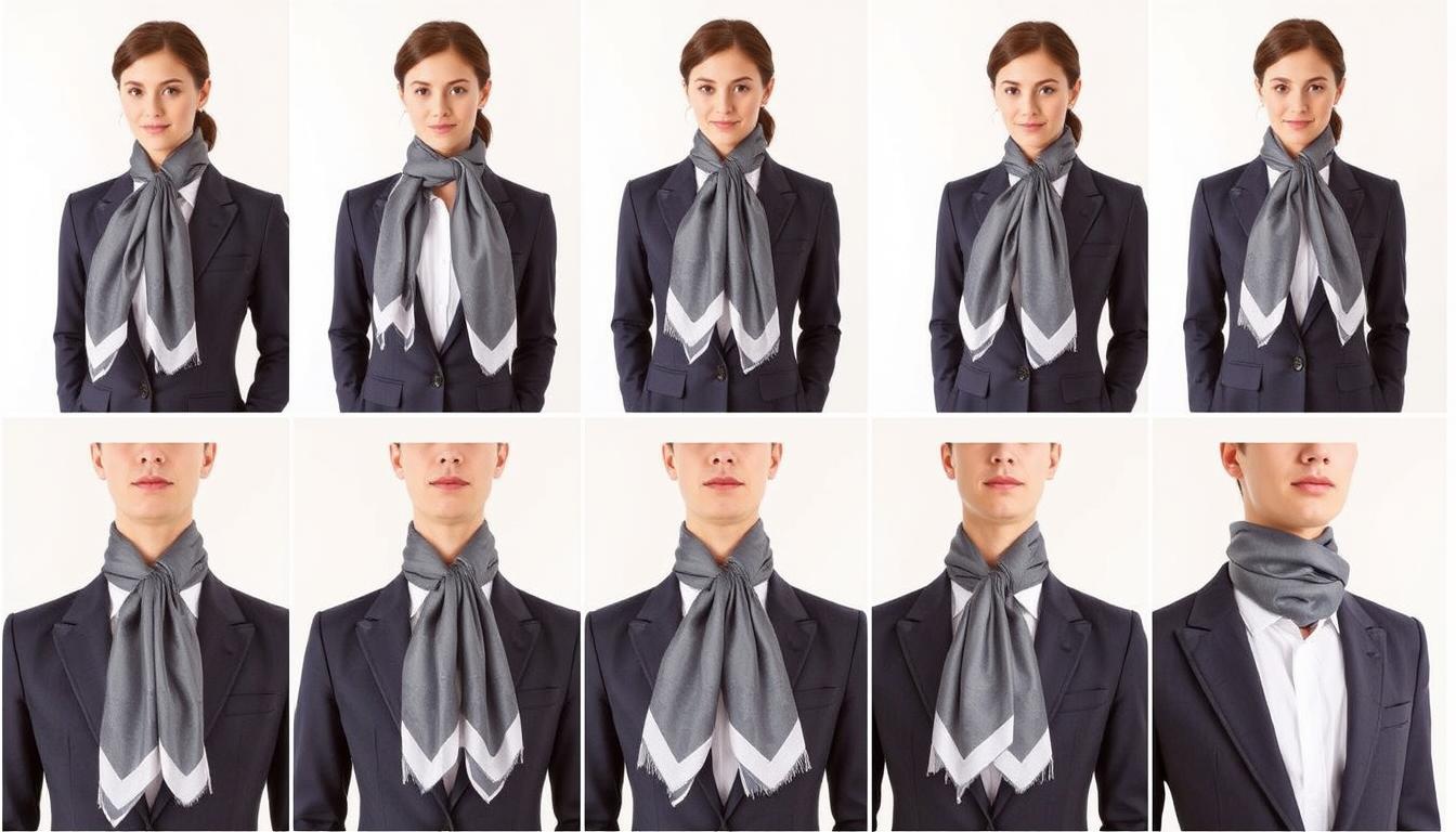 短領巾絲巾綁法