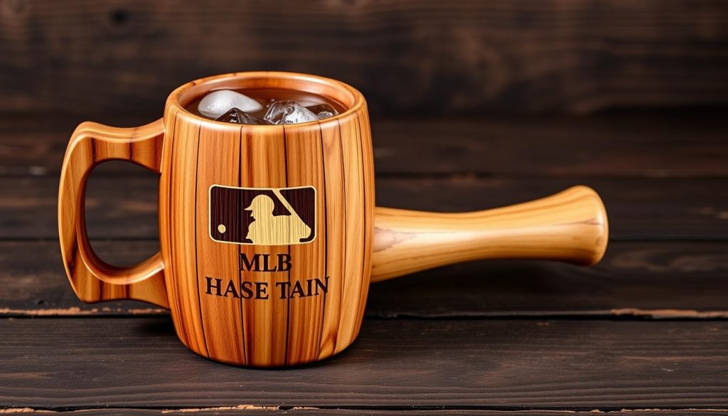 MLB team logo bat barrel mug wood
