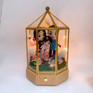 【Q版三人懷抱嬰兒禮物】藍芽音響/ 人生初始留下精美印記禮品/家庭禮物