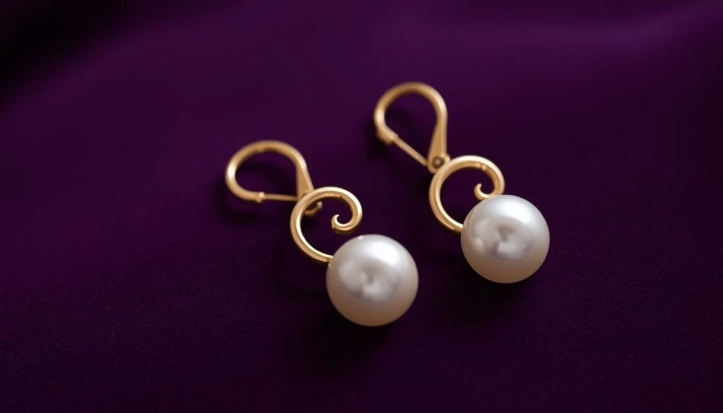 Mateo Pearl Curl Gold Earrings