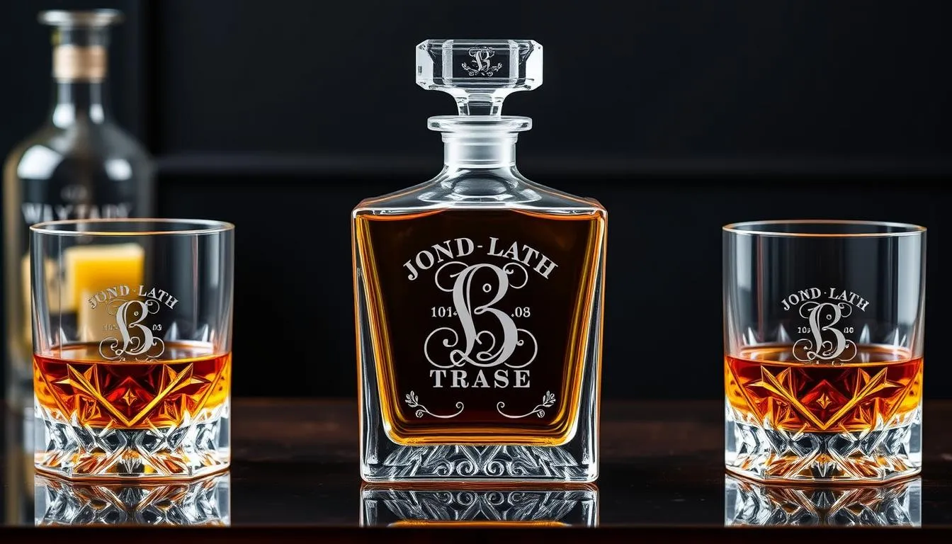 personalized whiskey decanter set for boss