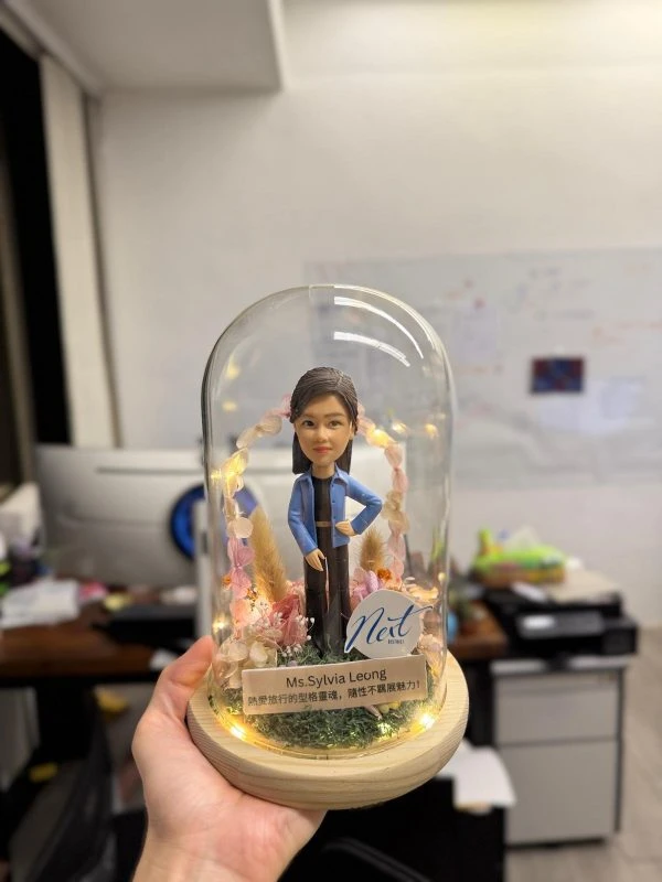 永生花 玻璃燈罩 旅行公仔 travel figure