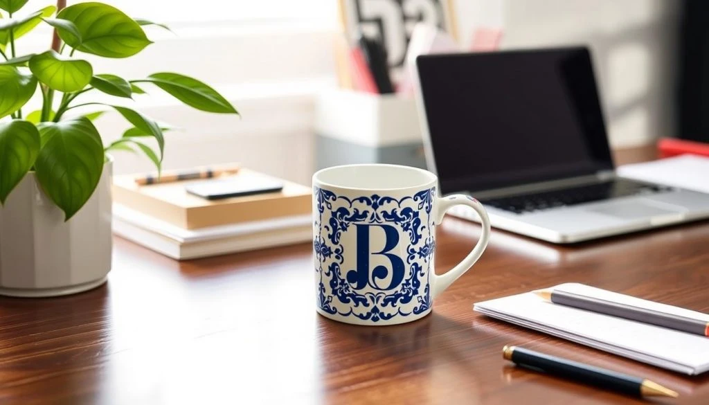 Anthropologie Bistro Tile Margot Monogram Mug Hong Kong