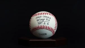 Custom engraved baseball personalized name number position