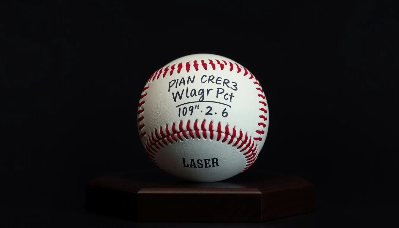 Custom engraved baseball personalized name number position